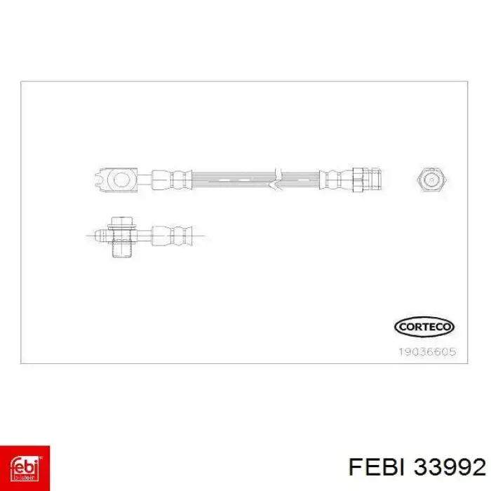 Шланг тормозной задний, левый Febi 33992 цена, от 11.79 USD