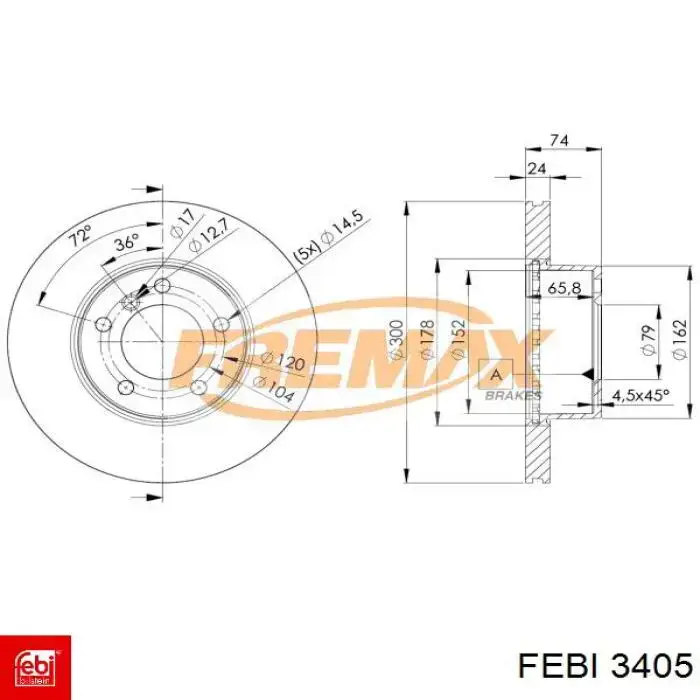 Кольцо стопорное подшипника передней ступицы Febi 3405 цена, от 1.39 USD
