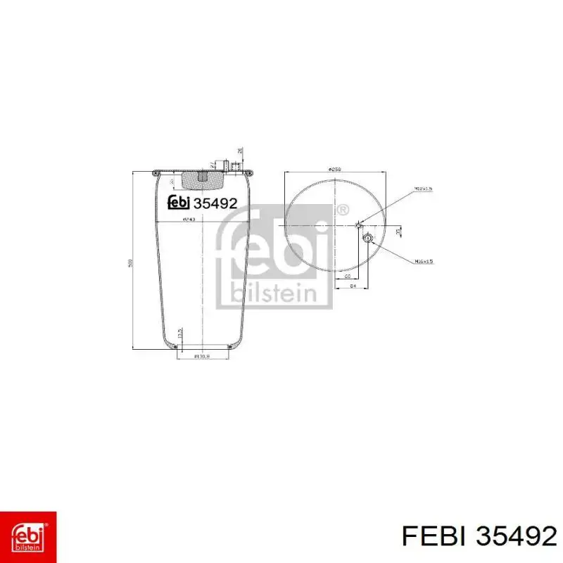 Пневмоподушка/пневморессора моста заднего Febi 35492 цена, от 62.74 USD
