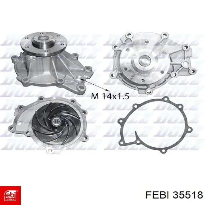 Помпа охлаждения Febi 35518 цена, от 119.94 USD