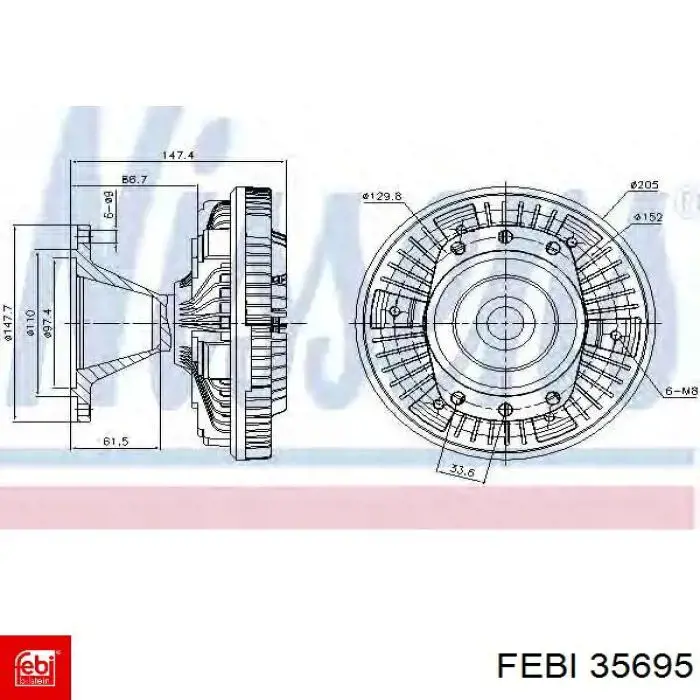 Купить 35695 Febi Муфта вентилятора охлаждения