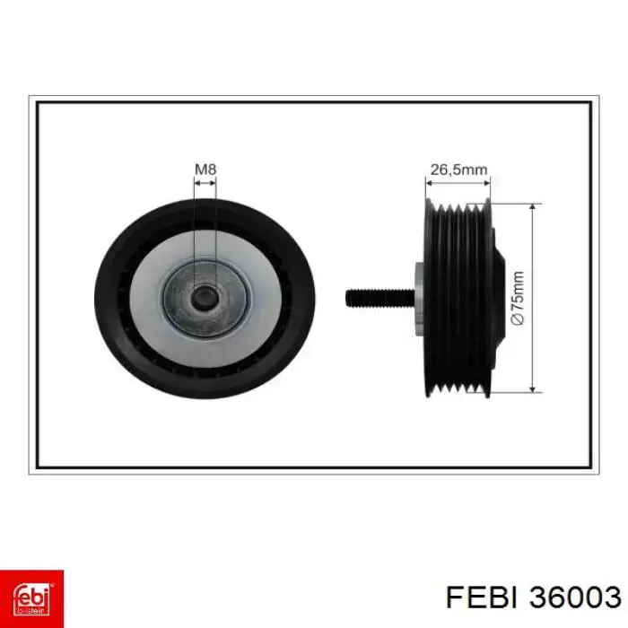 Роликовий модуль натяжителя ремня Febi 36003 цена, от 73.49 USD