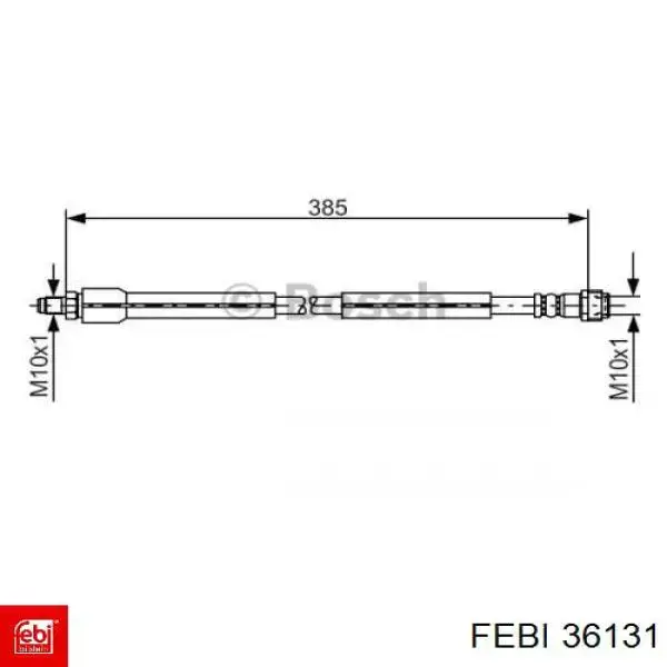Шланг тормозной передний Febi 36131 цена, от 13.41 USD