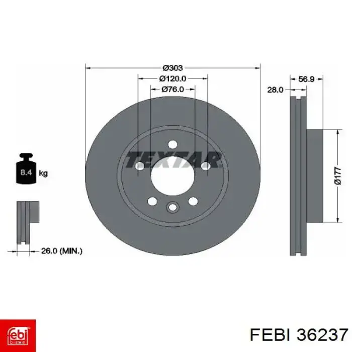 Купить 36237 Febi Ротор тормозной