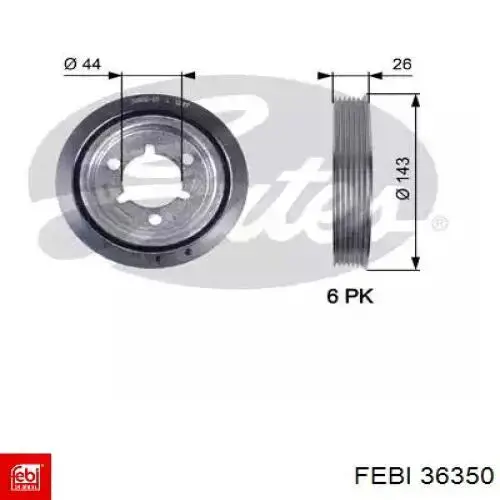 Шкив коленвала (демпфер) Febi 36350 цена, от 35.37 USD