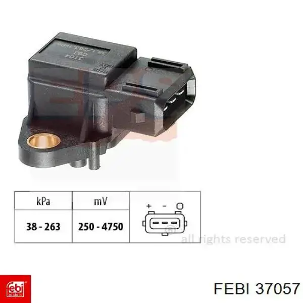 37057 Febi Датчик давления воздуха