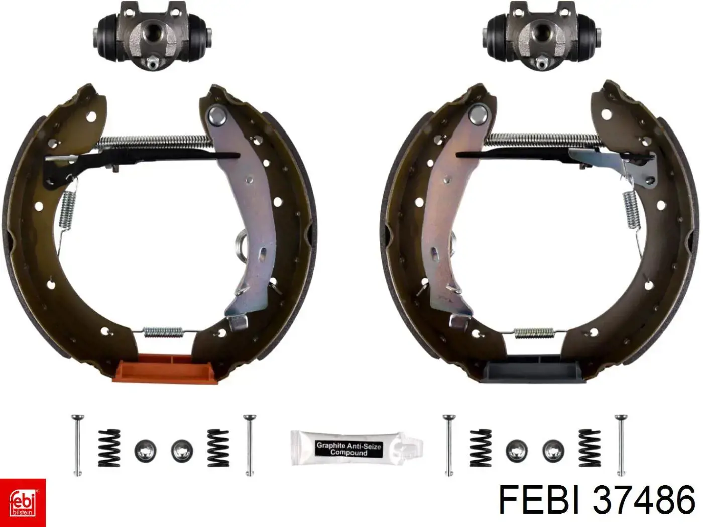 Колодки тормозные задние барабанные, в сборе с цилиндрами, комплект 37486 Febi