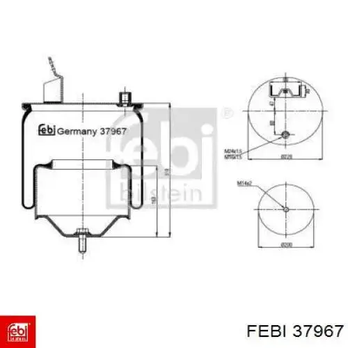 Пневмоподушка (пневморессора) моста 37967 Febi