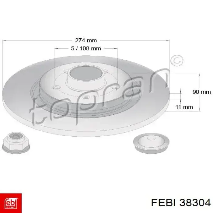 Тормозные диски 38304 Febi