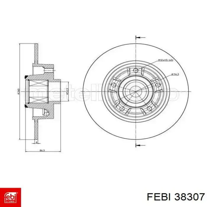 Задний дисковый тормоз Febi 38307