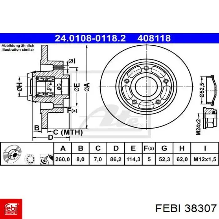 Тормозные диски 38307 Febi
