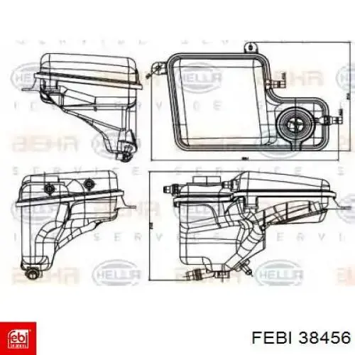 Бачок системы охлаждения двигателя расширительный Febi 38456 цена, от 51.46 USD