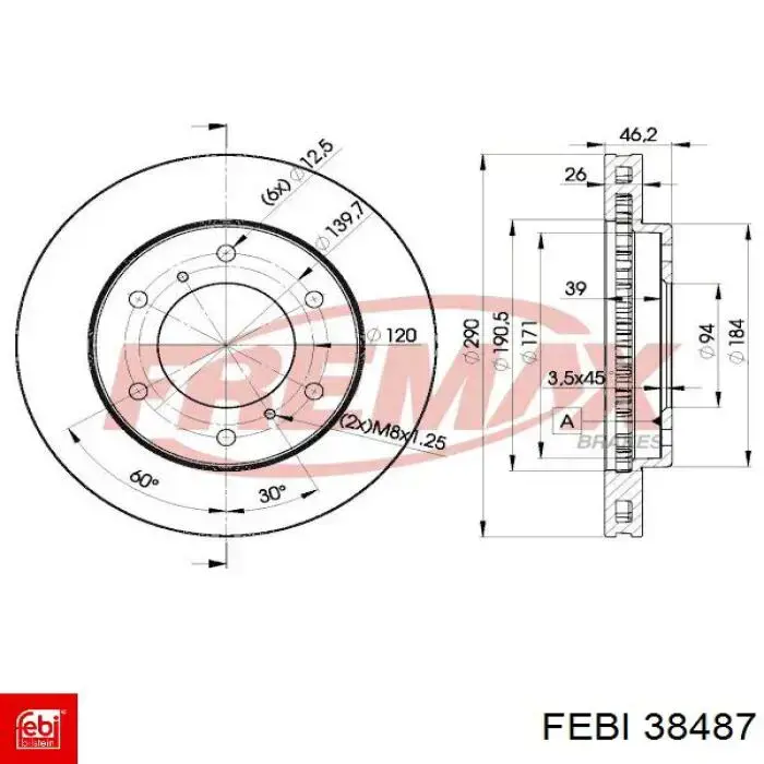 Вентилятор печки 38487 Febi