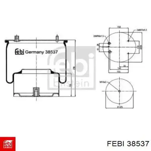 Пневмоподушка (пневморессора) моста заднего 38537 Febi