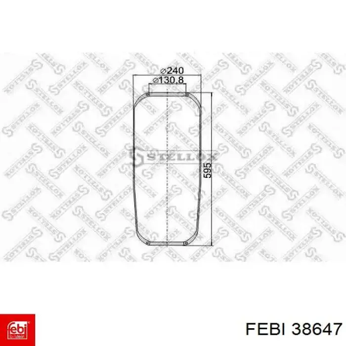 Пневмоподушка/пневморессора моста заднего Febi 38647 цена, от 35.03 USD
