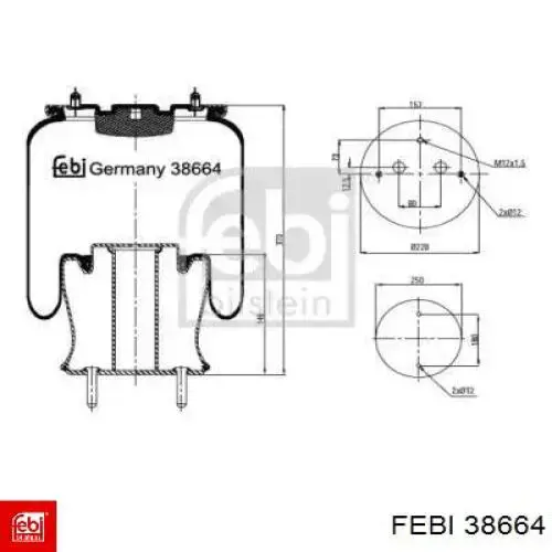 Пневмоподушка (пневморессора) моста заднего FEBI 38664