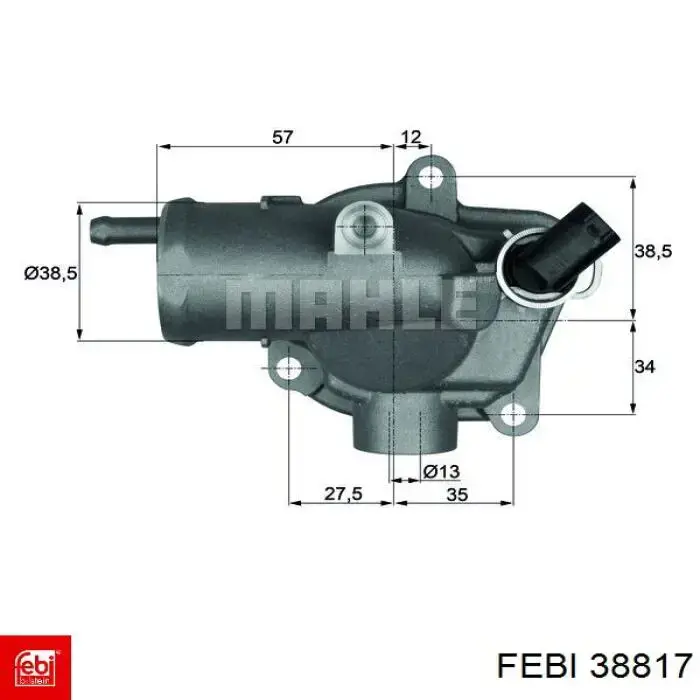 Кожух термостата Febi 38817 цена, от 39.87 USD