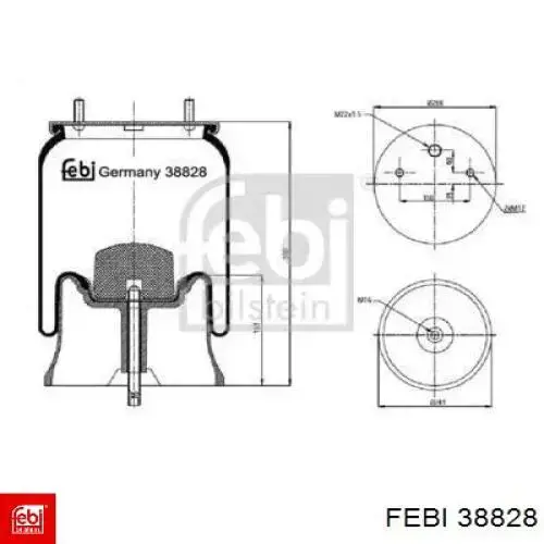 Пневмоподушка (пневморессора) моста 38828 Febi