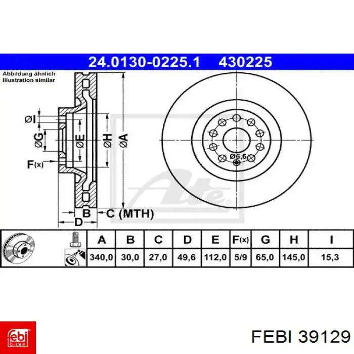 Купить 39129 Febi Ротор тормозной