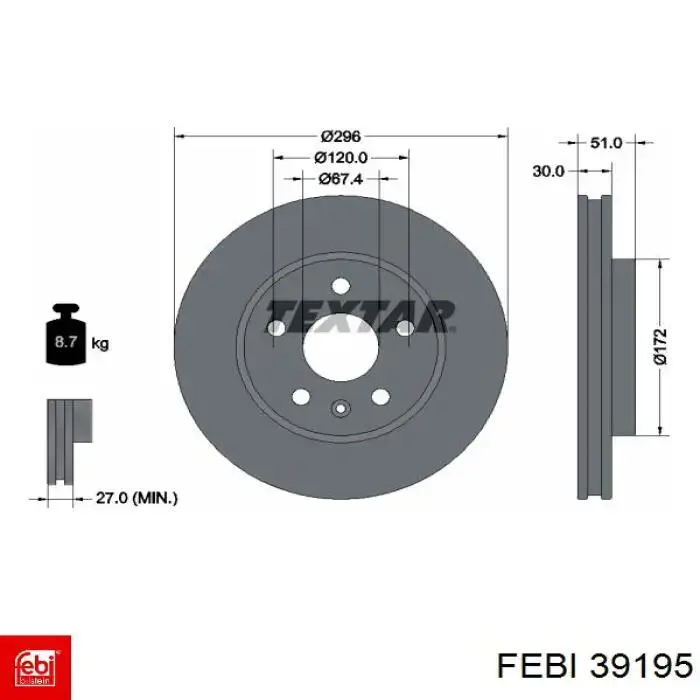 Купить 39195 Febi Ротор тормозной