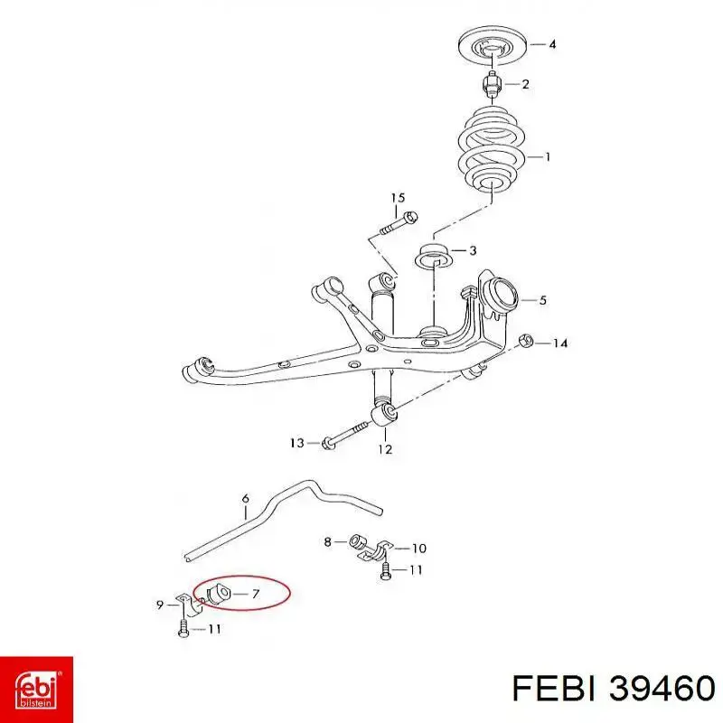 Резинка заднего стабилизатора Febi 39460 цена, от 3.16 USD