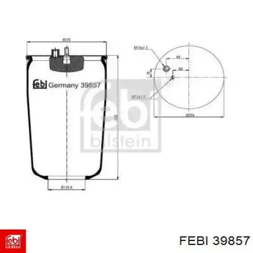 Пневмоподушка (пневморессора) моста заднего 39857 Febi