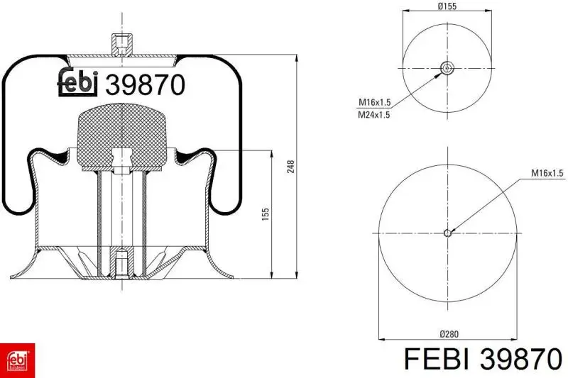 Рессора пневматической подвески Febi 39870 цена, от 139.03 USD