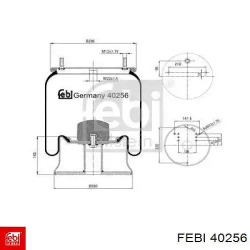 Пневмоподушка (пневморессора) моста заднего 40256 Febi