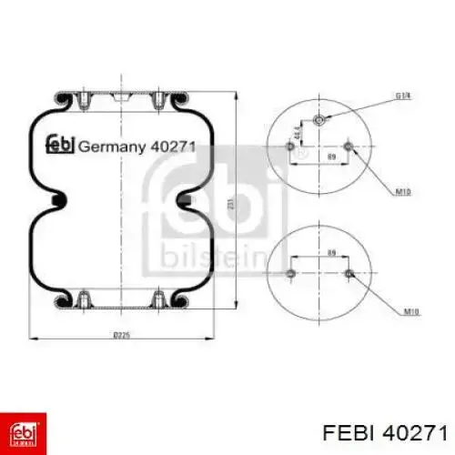 Пневмоподушка (пневморессора) моста 40271 Febi