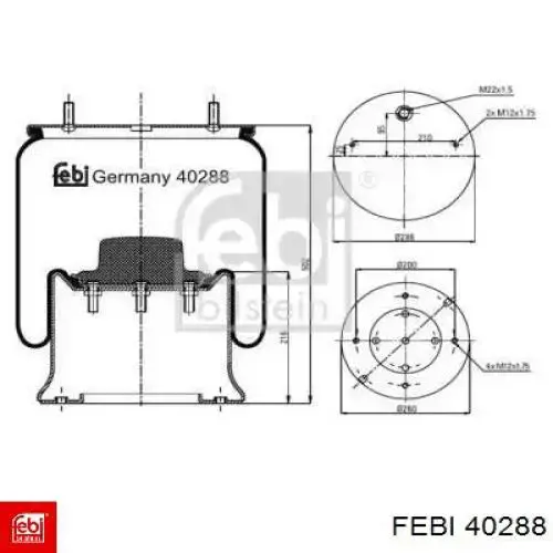 Пневмоподушка (пневморессора) моста 40288 Febi