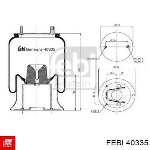 Пневмоподушка (пневморессора) моста 40335 Febi