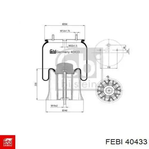 Рессора пневматической подвески Febi 40433 цена, от 102.70 USD