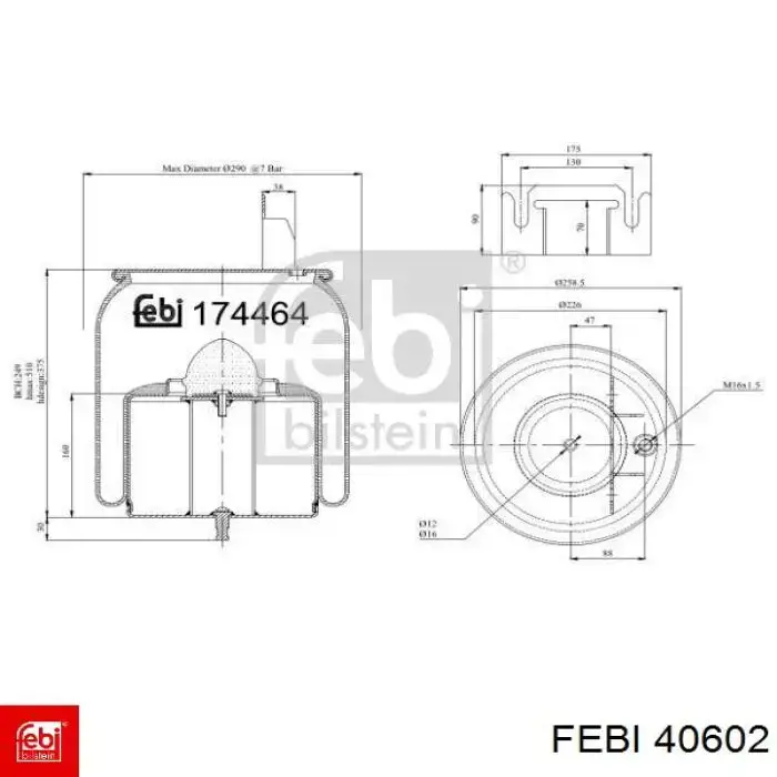 Рессора пневматической подвески Febi 40602 цена, от 133.25 USD