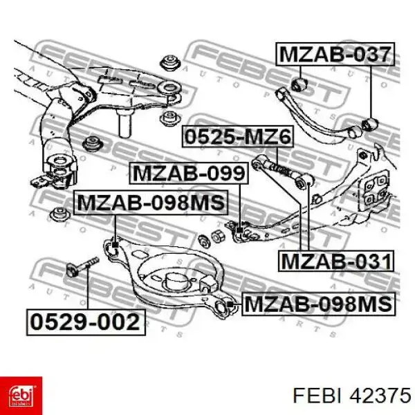 Сайлентблок заднего продольного рычага, передний Febi 42375 цена, от 17.08 USD