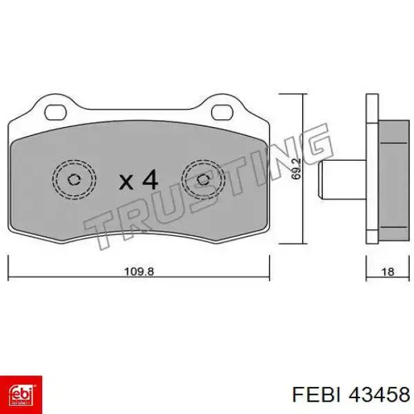Шарнирный кронштейн крепления кабины Febi 43458 цена, от 63.08 USD