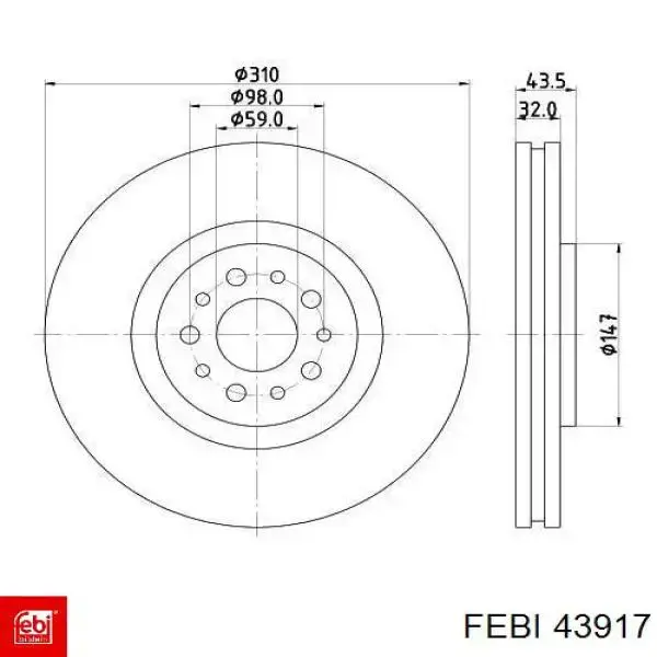 Купить 43917 Febi Ротор тормозной