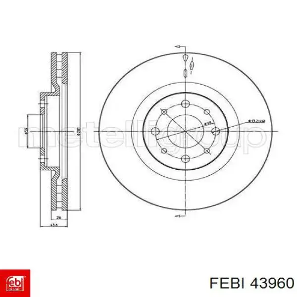 Купить 43960 Febi Ротор тормозной