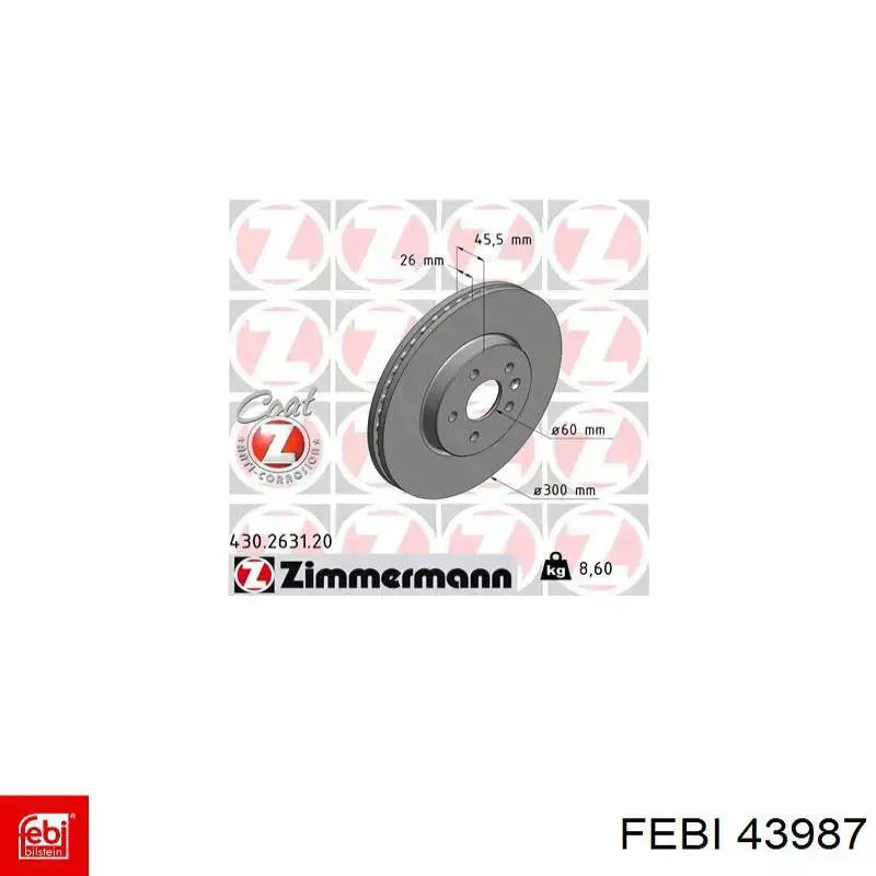 Передний тормозной диск Febi 43987