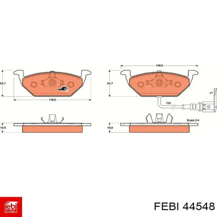 Купить 44548 Febi Нижний правый рычаг передней подвески