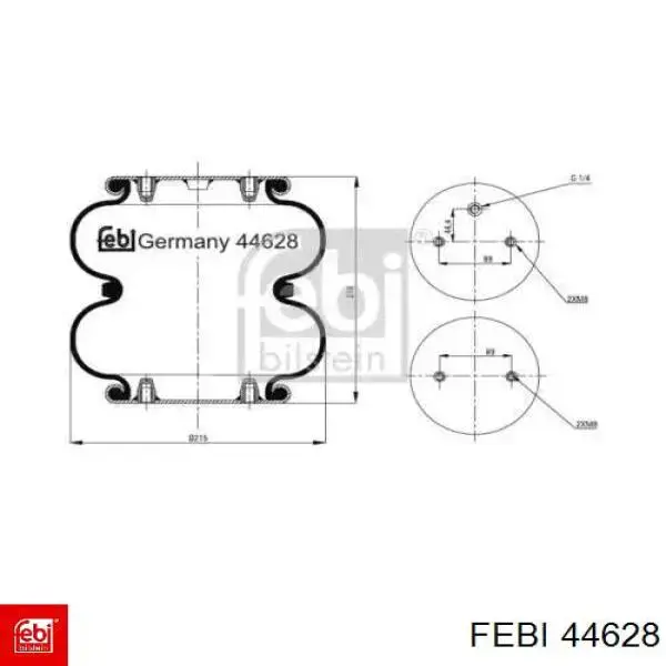 Купить 44628 Febi Пневмоподушка/пневморессора моста