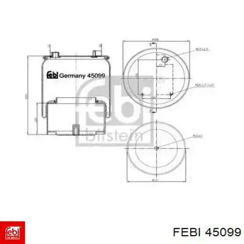 Пневмоподушка/пневморессора моста заднего Febi 45099 цена, от 78.94 USD