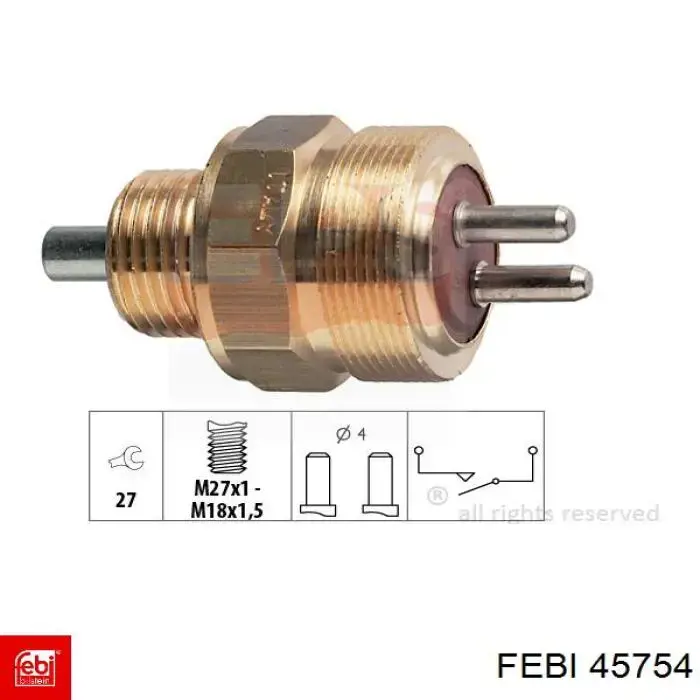 Включатель фонарей заднего хода Febi 45754 цена, от 11.26 USD