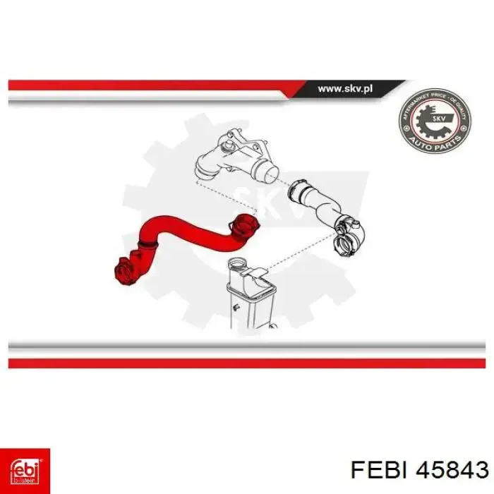 Шланг радиатора, нижний Febi 45843 цена, от 38.25 USD