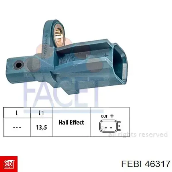 Купить 46317 Febi Датчик АБС задний