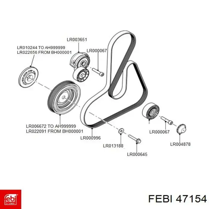 Шкив коленвала 47154 Febi