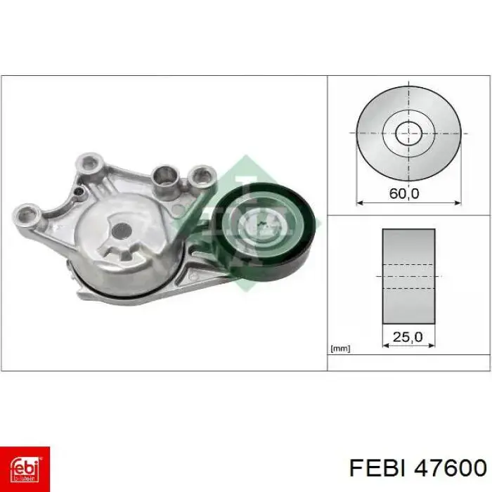 Обводной ролик ремня ГРМ Febi 47600 цена, от 9.29 USD