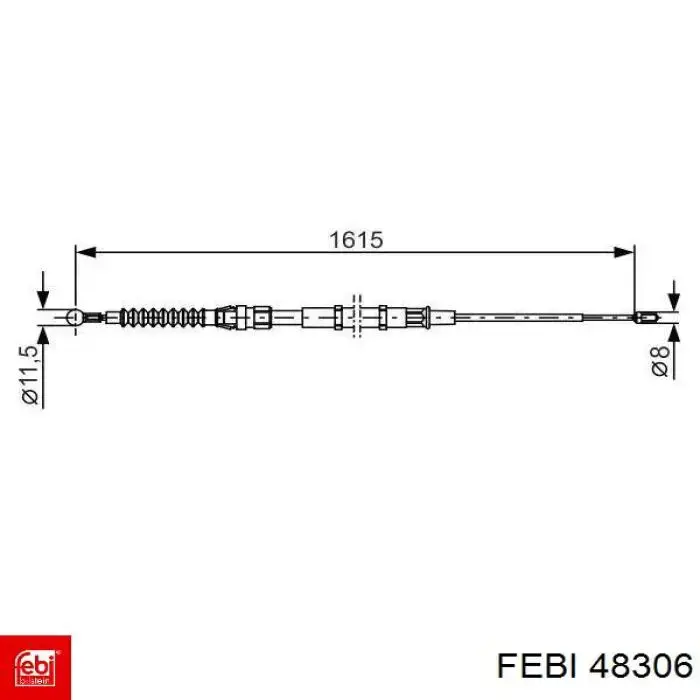 48306 Febi cabo traseiro direito/esquerdo do freio de estacionamento