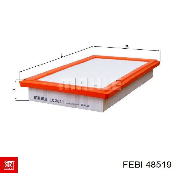 Элемент воздушного фильтра Febi 48519 цена, от 10.21 USD