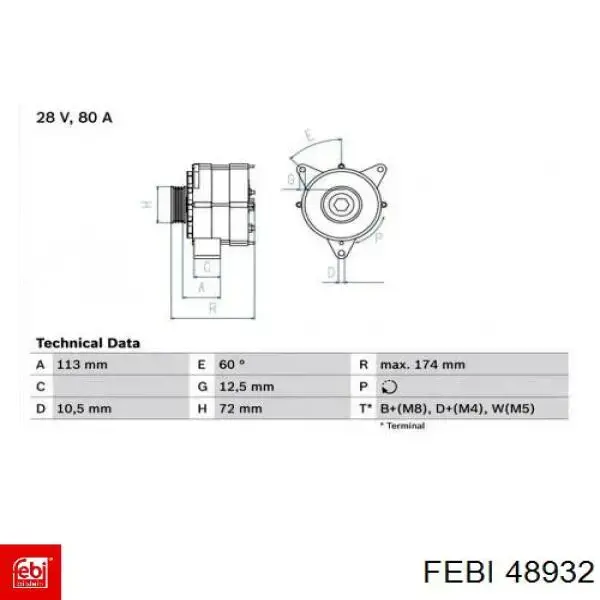 Alternador 48932 Febi