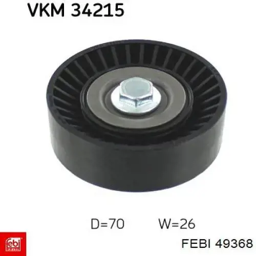 Паразитный ролик приводного ремня Febi 49368 цена, от 13.72 USD